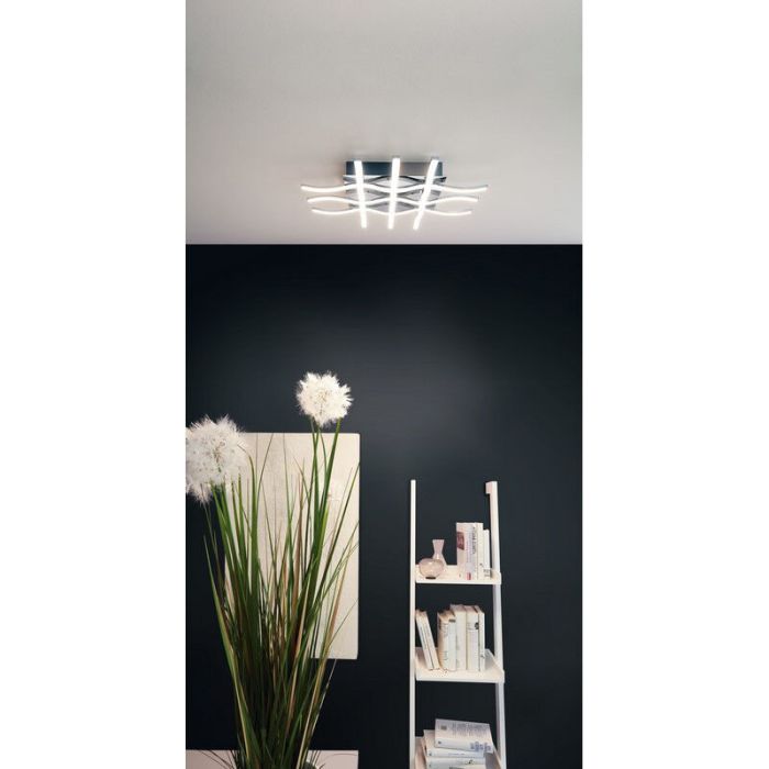 Plafonnier chromé en acier, Arantxa, 36W, 3000K LED