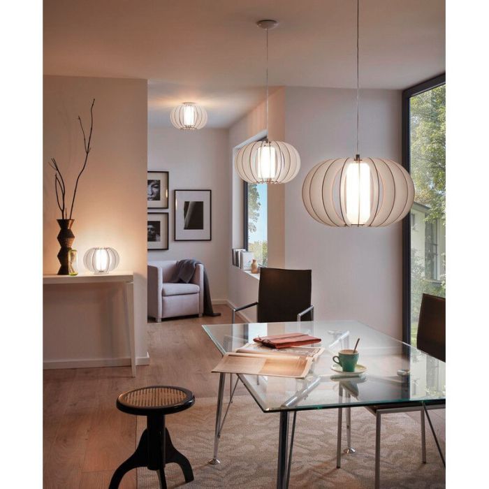 Suspension blanche en bois, Kiran