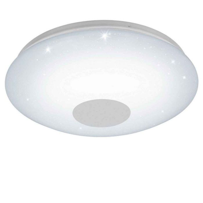 Plafonnier blanc en plastique, Barbera, 30W, blanc chaud à froid réglable LED