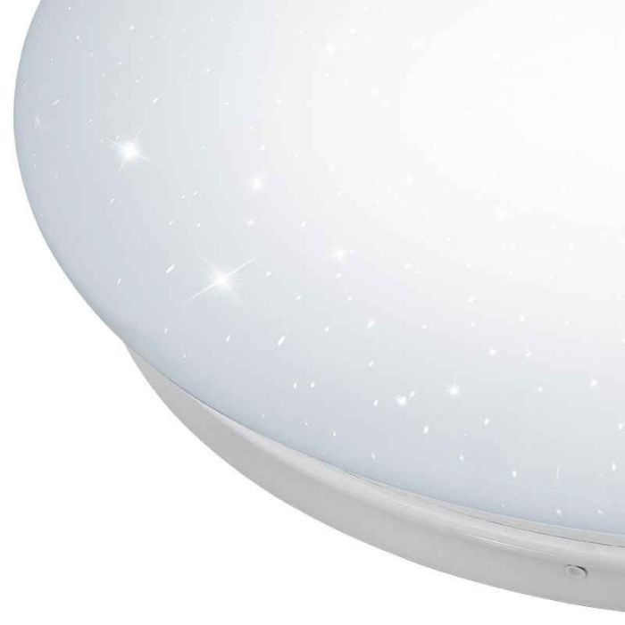 Plafonnier blanc en plastique, Barbera, 30W, blanc chaud à froid réglable LED