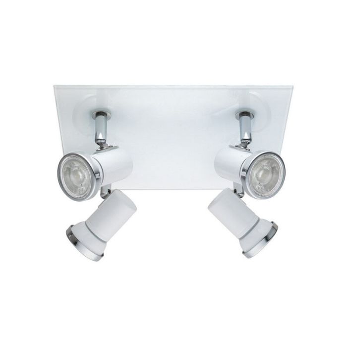 Spot plafond chromé en verre, Jasmijn, IP44