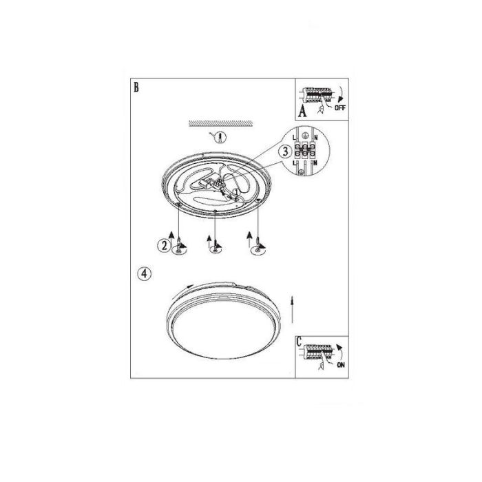 Plafonnier blanc en plastique, Marieke, 22W, 3000K LED