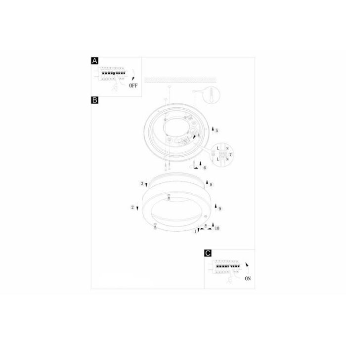 Luminaire extérieur argenté en plastique, Bob, IP44