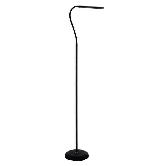 Lampadaire noir en plastique, Brennan, 5W, 4000K LED, avec variateur tactile