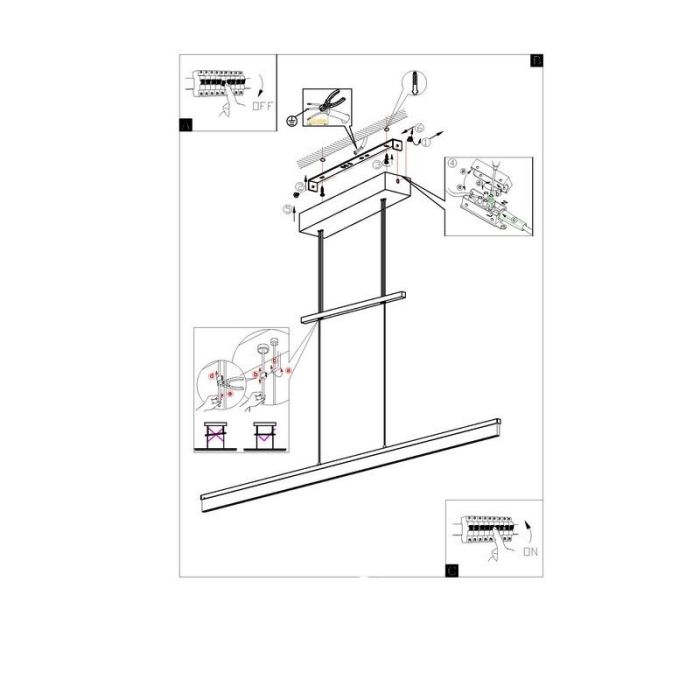 Suspension chromée en plastique, Cassandra, 13W, 3000K LED