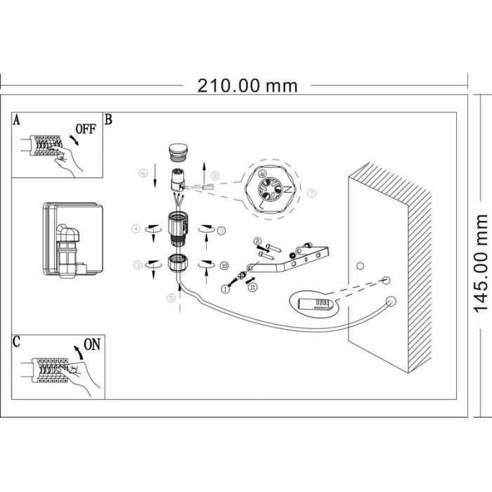 Luminaire extérieur noir en aluminium, Joey, IP65