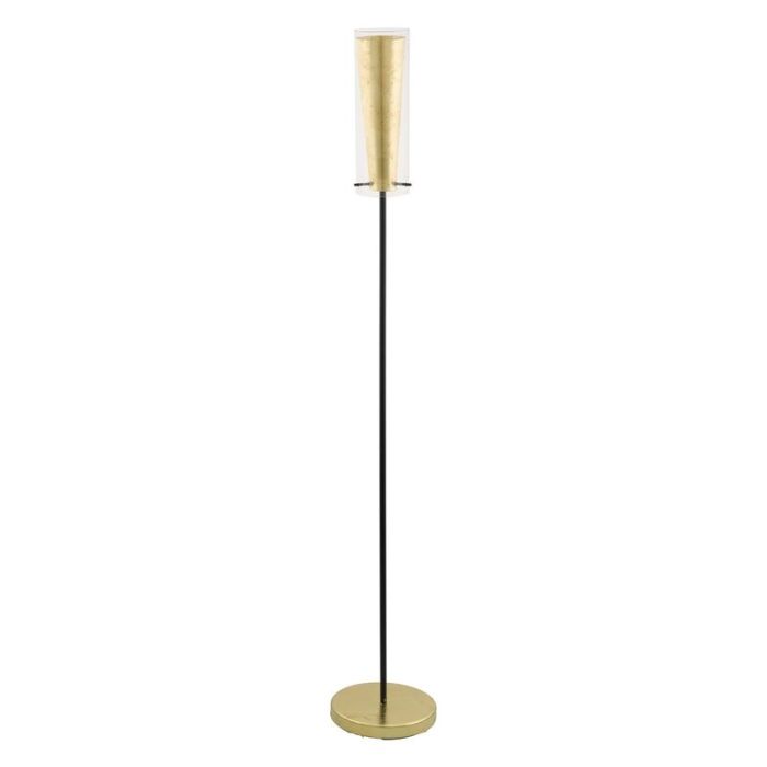 Lampadaire doré en acier, Barceno, avec interrupteur