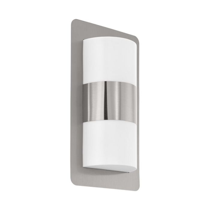 Luminaire extérieur argenté en acier inoxydable, Maika, IP44