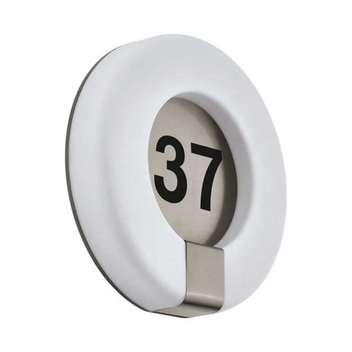 Numéro de maison lumineux blanc en plastique, Evin, 15W, blanc chaud à froid réglable LED, IP44, avec télécommande