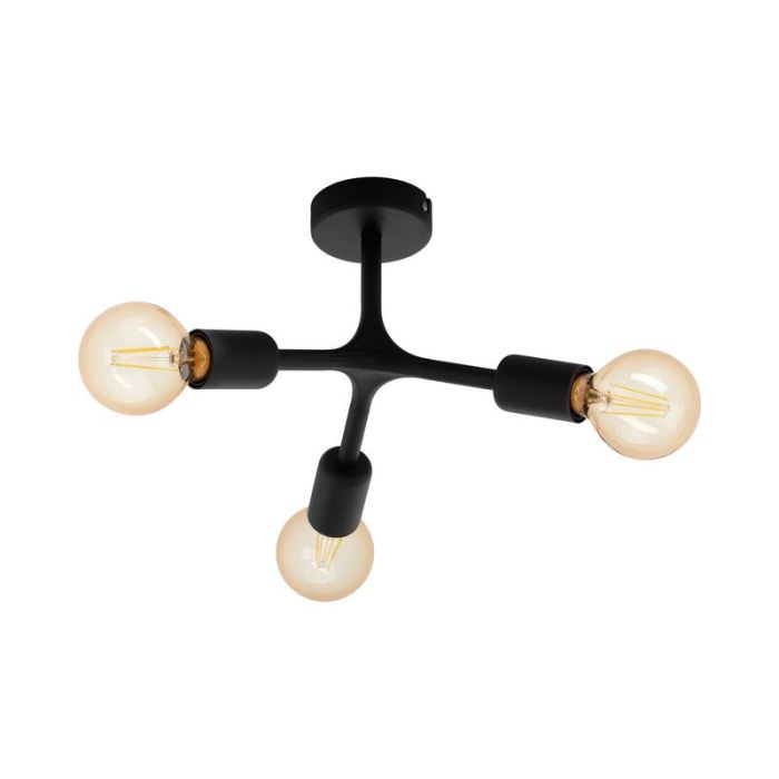 Lampe plafond noire en acier, Anjana
