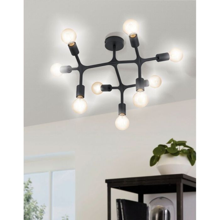 Lampe plafond noire en acier, Anjana