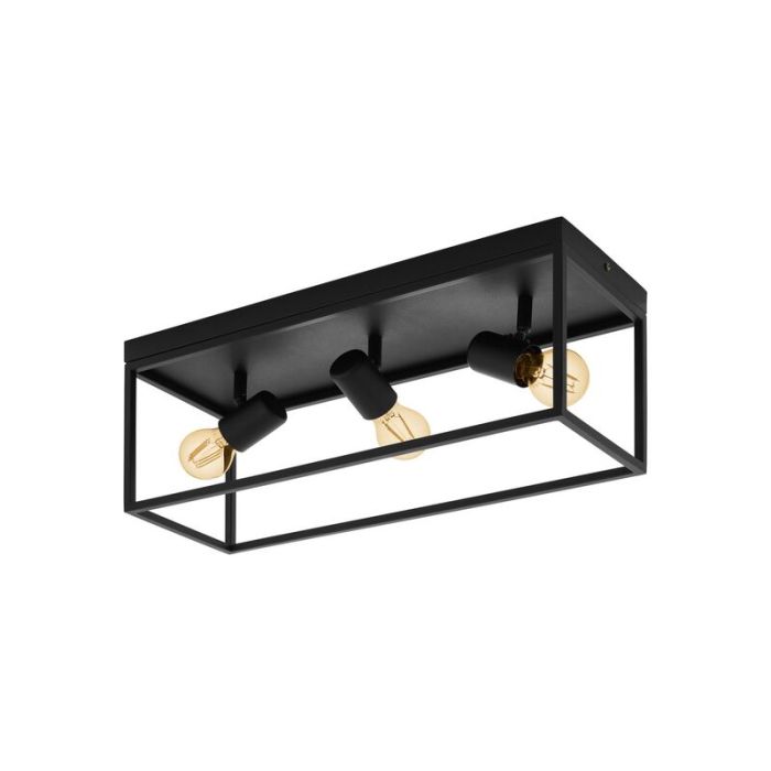 Lampe plafond noire en acier, Tyrza