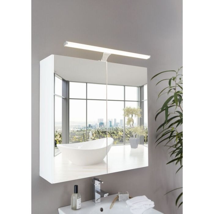 Éclairage miroir chromé en acier, Yvanka, 10W, 3000K LED, IP44
