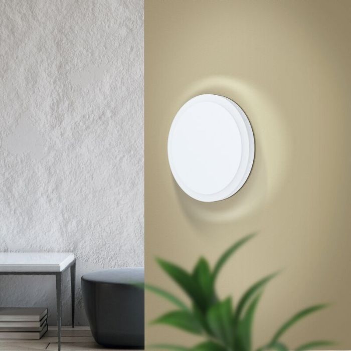 Lampe plafond blanche en acier, Evalien, 8W, 3000K LED