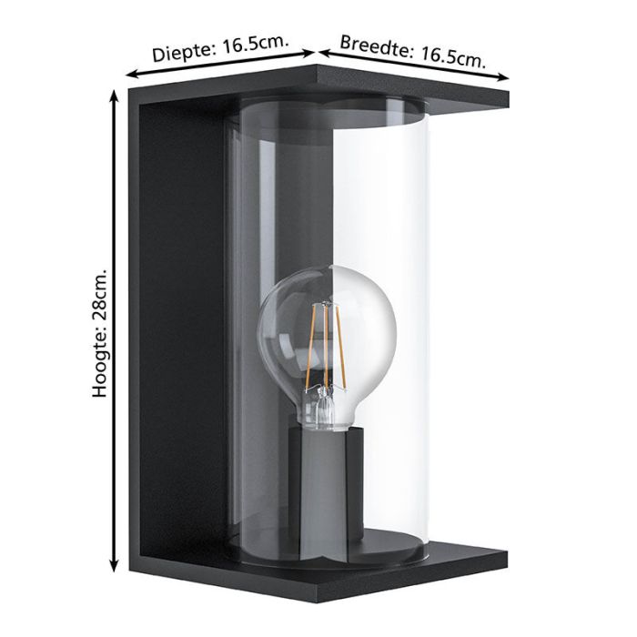 Luminaire extérieur noire en acier, Laszlo, IP54