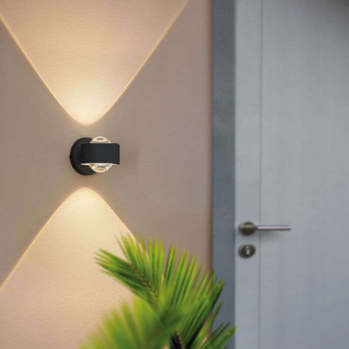Luminaire extérieur anthracite en aluminium, Lyn, 2W, 3000K LED, IP44