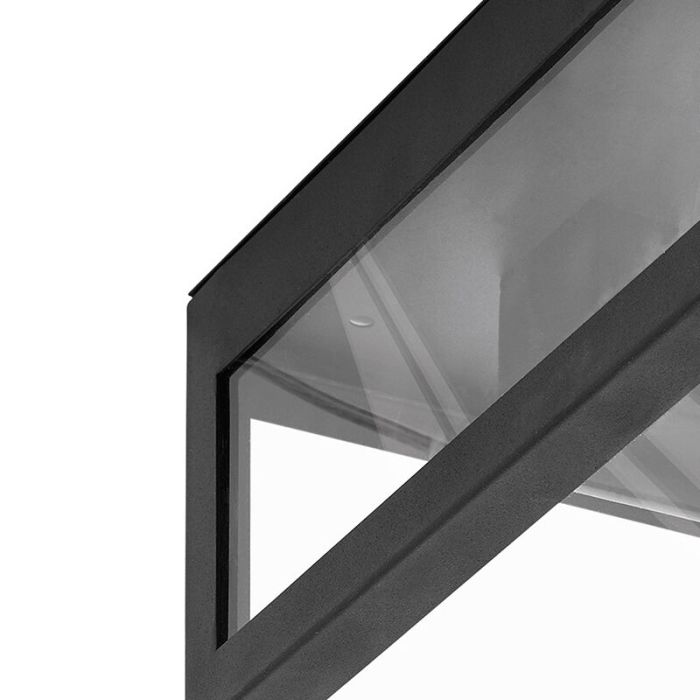 Plafonnier salle de bain noir en verre, Amadou, IP44