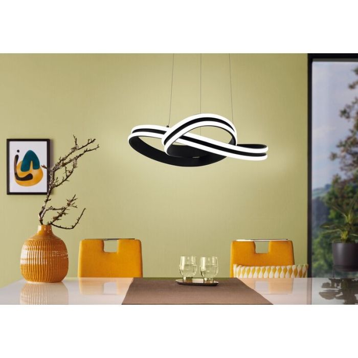 Suspension noire en plastique, Marigje, 18W, 3000K LED