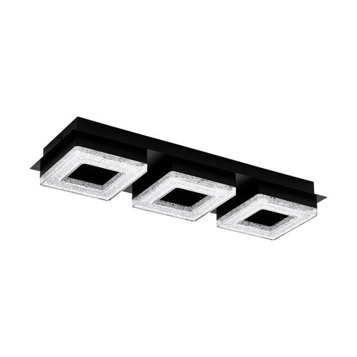 Lampe plafond noire en acier, Arjo, 4W, 3000K LED