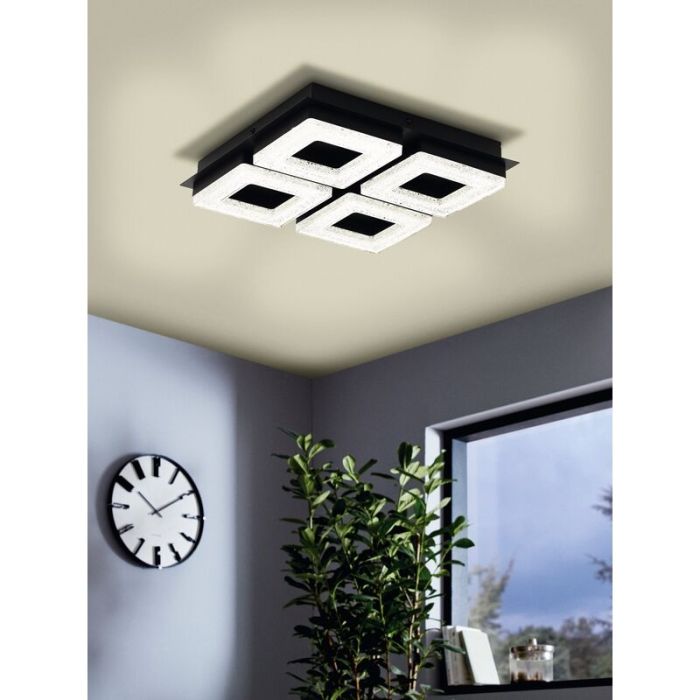 Lampe plafond noire en acier, Arjo, 4W, 3000K LED
