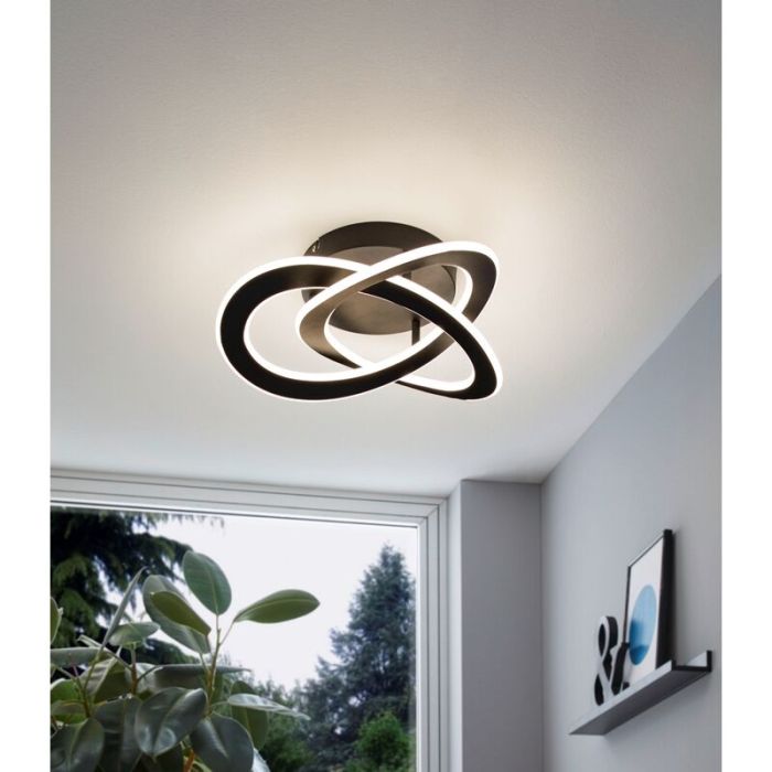 Lampe plafond noire en aluminium, Sikko, 35W, 4000K LED
