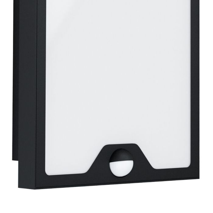 Applique extérieur avec détecteur de mouvement noire en acier, Lydian, 16W, 3000K LED, IP44