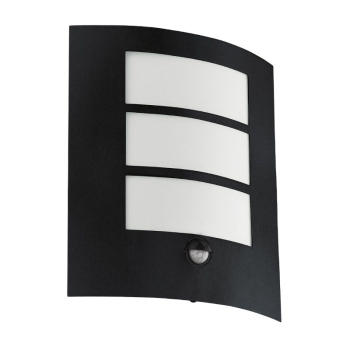 Applique extérieur avec détecteur de mouvement noire en acier, Elyana, IP44
