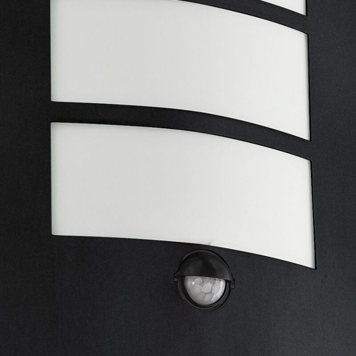 Applique extérieur avec détecteur de mouvement noire en acier, Elyana, IP44