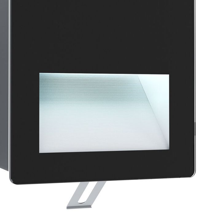 Applique d'extérieur encastrable noire en aluminium, Luigino, 3,7W, 4000K LED, IP65