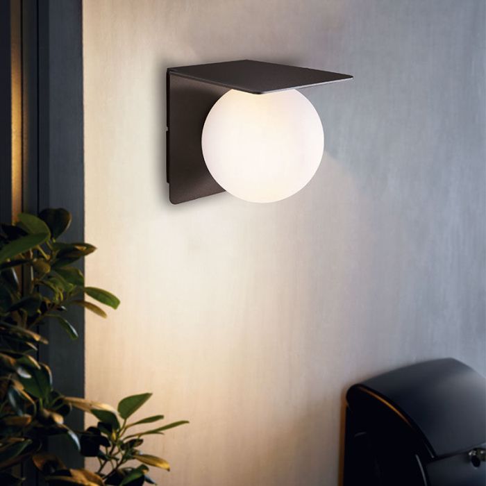 Luminaire extérieur noire en aluminium, Lute, IP44