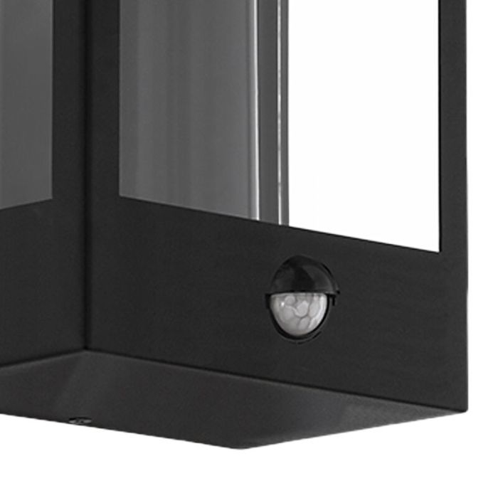 Applique extérieur avec détecteur de mouvement noire en acier, Alihan, IP44
