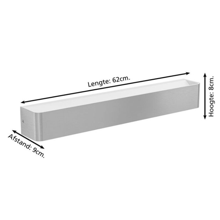 Applique salle de bain nickel en aluminium, Rafael, 26,5W, 3000K LED, IP44