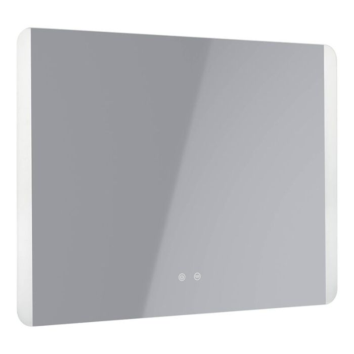 Miroir avec éclairage gris en verre, Bibi, 6,2W, blanc chaud à froid réglable LED, IP44, avec interrupteur