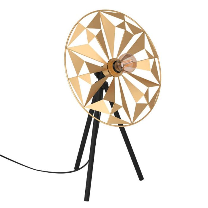 Lampe de table dorée en aluminium, Thiemen, avec interrupteur