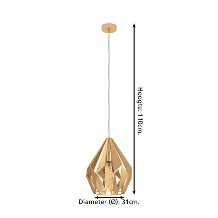 Suspension dorée en aluminium, Acri