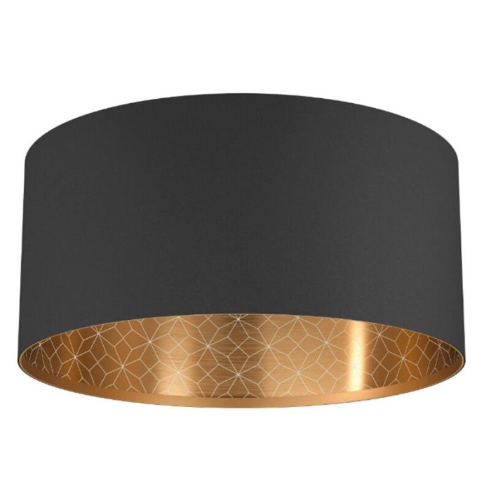 Lampe plafond noire en tissu, Kelsey