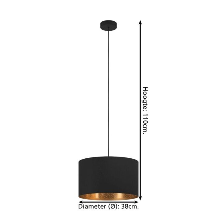 Suspension noire en tissu, Kelsey