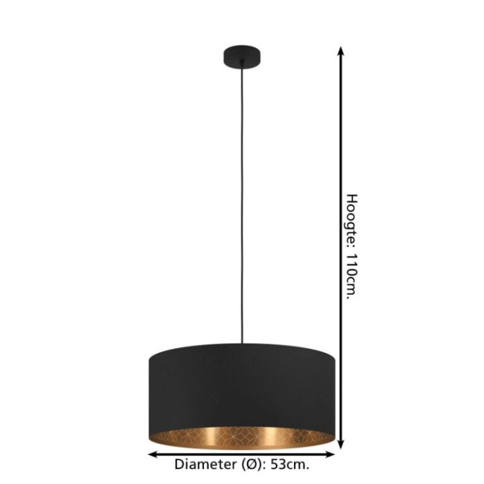 Suspension noire en tissu, Kelsey