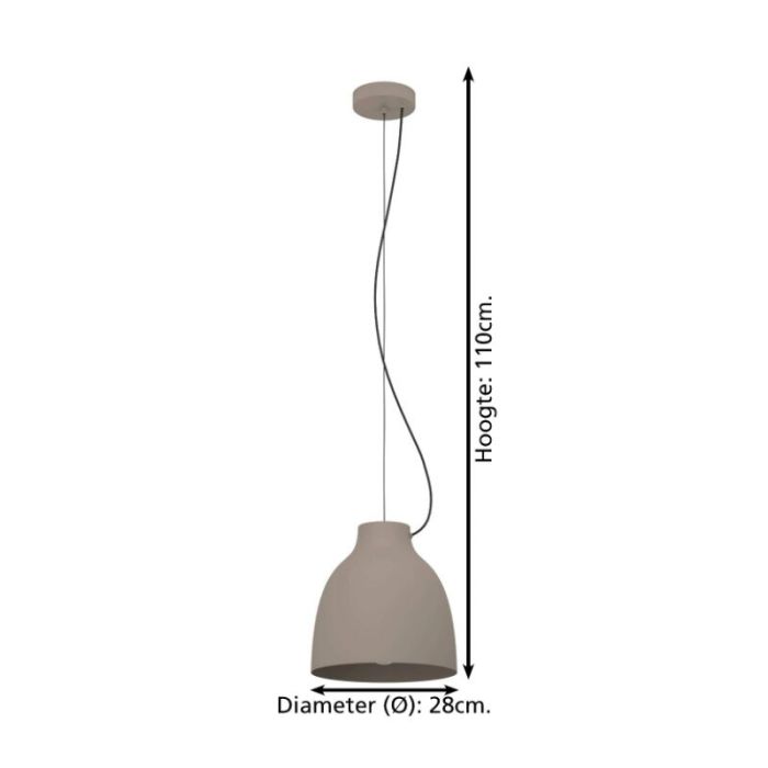 Suspension taupe en aluminium, Thijs