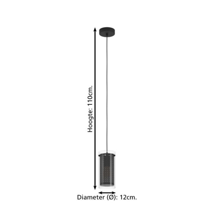 Suspension noire en tissu, Barceno
