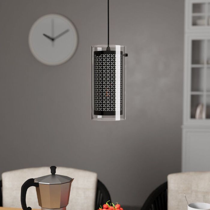 Suspension noire en tissu, Barceno
