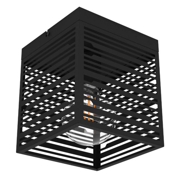 Plafonnier noir en aluminium, Lennaert