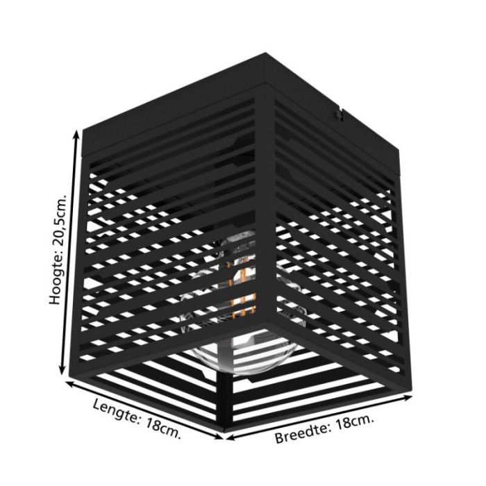 Plafonnier noir en aluminium, Lennaert