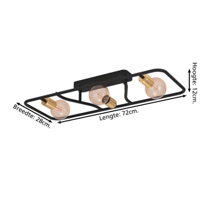 Lampe plafond dorée en aluminium, Jaron