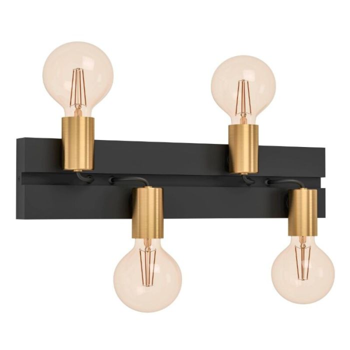Applique murale noire en aluminium, Jelka