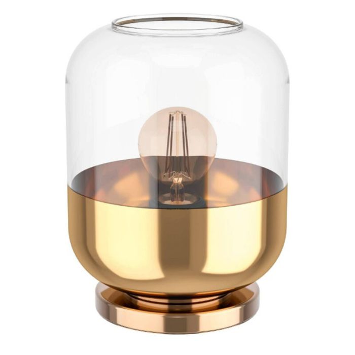 Lampe de table dorée en verre, Jeanny, avec interrupteur