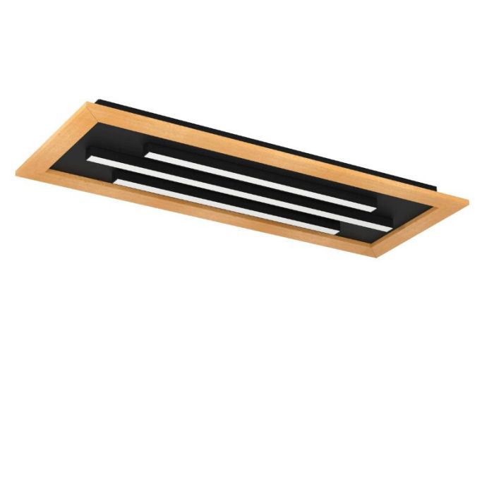 Lampe plafond bois en aluminium, Kyllian, 9W, blanc chaud à froid réglable LED, gradable en 3 étapes