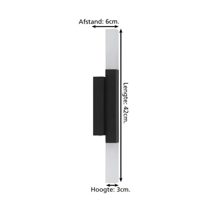 Éclairage miroir noir en aluminium, Yolande, 5,5W, 3000K LED, IP44