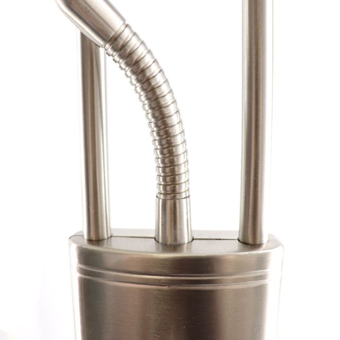 Lampadaire liseuse nickel moderne, Salvador, 18W, 3000K LED, avec interrupteur