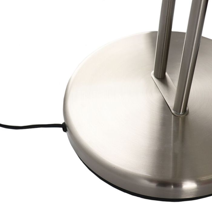 Lampadaire liseuse nickel moderne, Salvador, 18W, 3000K LED, avec interrupteur